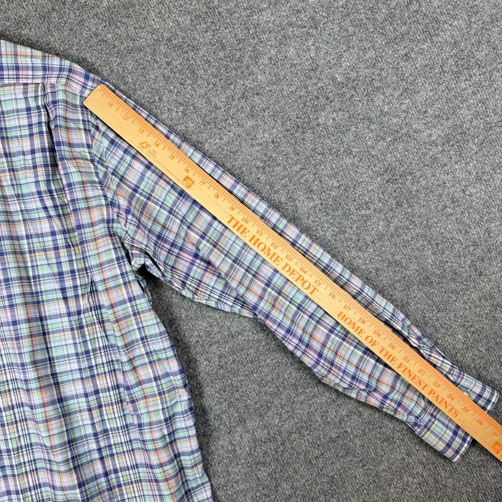 Polo Ralph Lauren Performance Shirt Mens XL Madras Plaid Long Sleeve Button Up